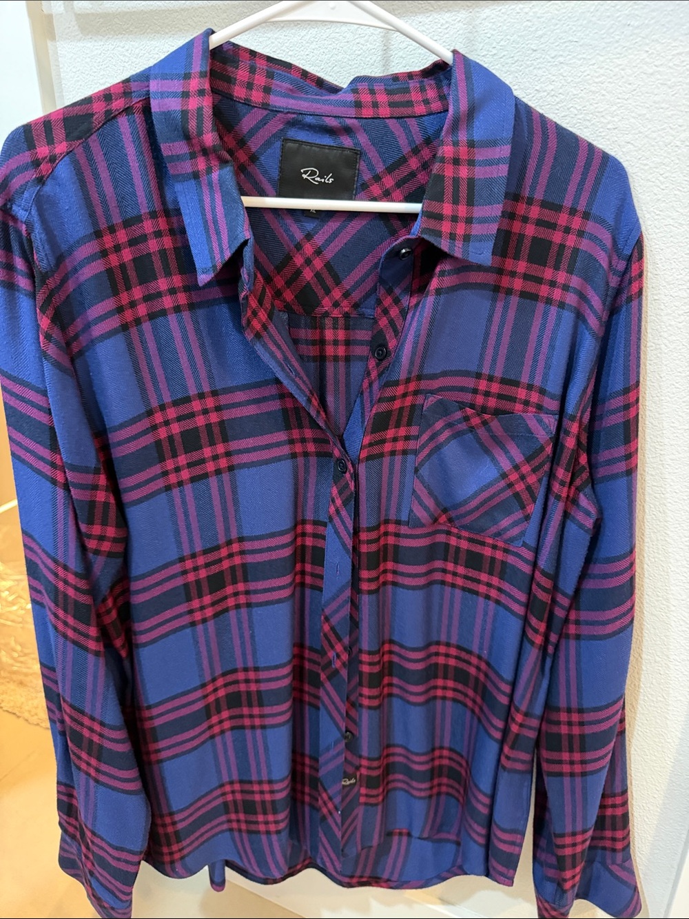 Rails women’s Blue and Pink Plaid Button-Down Shirt